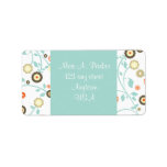 Blue and mocha floral Elegant Address labels