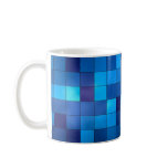 Blue and navy geometric squares mug