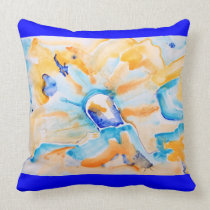 Blue and Orange Abstract pillows
