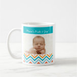 Blue and Orange Chevron Photo Mug