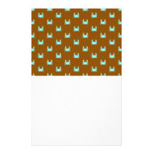Blue and Orange Crab Pattern Custom Stationery