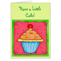 Blue and Orange Cupcake Card cards