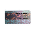 Blue and Orange Damask Personalized Address Label