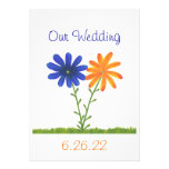 Blue and Orange Flowers,  Our Wedding Invitations invitations