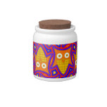 Blue and Orange Owl Pattern Candy Dishes