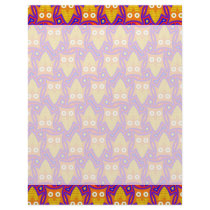 Blue and Orange Owl Pattern Letterhead Template