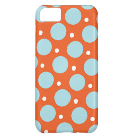 Blue and Orange Polka Dots Pattern Gifts iPhone 5C Case