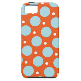 Blue and Orange Polka Dots Pattern Gifts iPhone 5 Cases