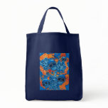 Blue and Orange Skulls Canvas Bag