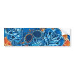 Blue and Orange Skulls bumper stickers