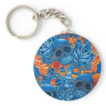 Blue and Orange Skulls Key Chain