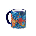 Blue and Orange Skulls Coffee Mugs
