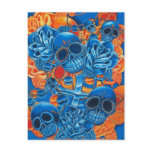 Blue and Orange Skulls Postcards