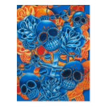 Blue and Orange Skulls Postcards
