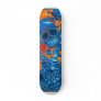 Blue and Orange Skulls Skateboard