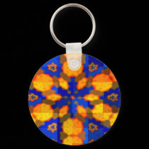 Blue and Orange Star Keychain by Rajee1 Blue and Orange Star Keychain