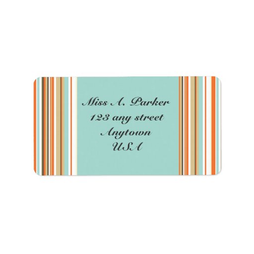 Blue and Orange Striped Simple Address labels