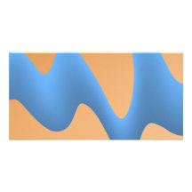 Blue and Orange Wave Image Design. Photo Card