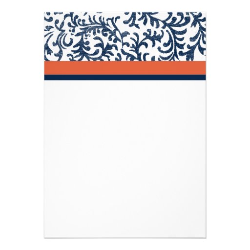 Blue and Orange Wedding Invitation
