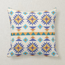 Blue and Orange Western Pillow