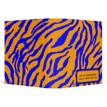 Blue And Orange Zebra Keepsake Album Binder by malibuitalian Blue And Orange Zebra Keepsake Album Binder