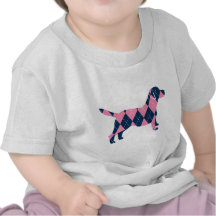 Blue and Pink Argyle Labrador Dog T-Shirt