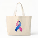 Blue and Pink Awareness Ribbon Bag