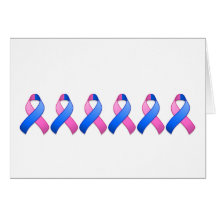 Blue and Pink Awareness Ribbon Card