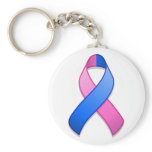 Blue and Pink Awareness Ribbon Keychain