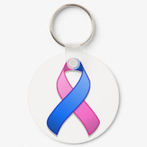 Blue and Pink Awareness Ribbon Keychain by jamieco Blue and Pink Awareness Ribbon Keychain