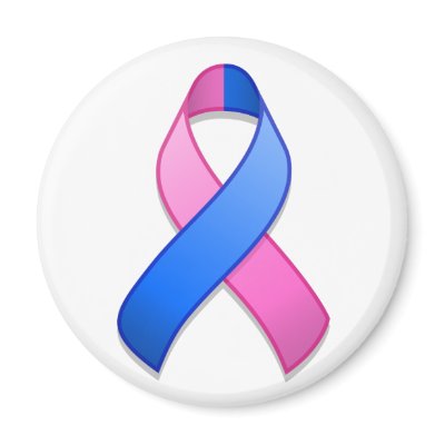Blue and Pink Awareness Ribbon Magnet by jamieco
