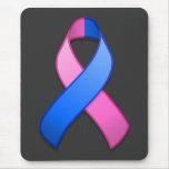 Blue and Pink Awareness Ribbon Mousepad
