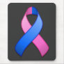 Blue and Pink Awareness Ribbon Mousepad