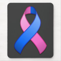Blue and Pink Awareness Ribbon Mousepad by jamieco Blue and Pink Awareness Ribbon Mousepad