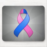 Blue and Pink Awareness Ribbon Mousepad