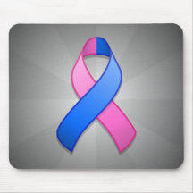 Blue and Pink Awareness Ribbon Mousepad