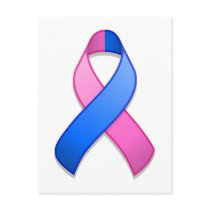 Blue and Pink Awareness Ribbon Postcard by jamieco Blue and Pink Awareness Ribbon Postcard