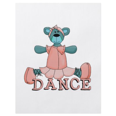 Blue and Pink Ballerina Dance Bear Flyer by doonidesignsanimals