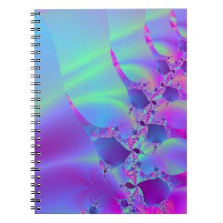 Blue And Pink Bubble Fractal Note Book