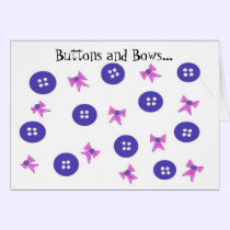 Blue and Pink Buttons and Bows cards