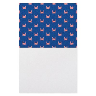 Blue and Pink Crab Pattern Stationery Paper by JayAtZazzle