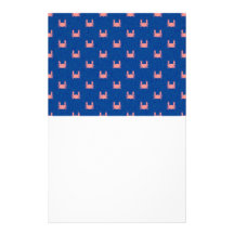 Blue and Pink Crab Pattern Stationery Paper