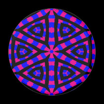Blue and Pink Floral Design Magnet by Rajee1 Blue and Pink Floral Design Magnet