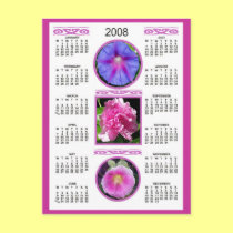 BLUE AND PINK FLOWERS CALENDAR postcards