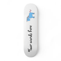 Blue and pink horse skateboard