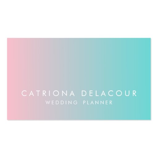 Blue and Pink Ombre Gradient Business Card (front side)