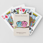 Blue and Pink Owls Deck Of Cards