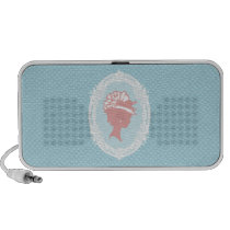 Blue and Pink Vintage Cameo Mp3 Speakers