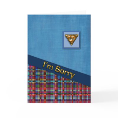 Blue and Plaid 3D Sorry Cards by EHPlesser