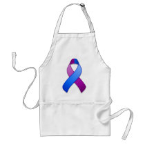 Blue and Purple Awareness Ribbon Apron aprons